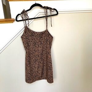 Audrey 3+1 Dress Slip Tunic Animal Print Tie Straps Y2K (S)